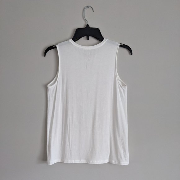 Nine West Soft Spun Essential Easy High-Neck Layering Tank "White Knight" Small - Picture 3 of 5